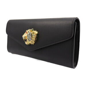 Gucci Leather Shoulder Clutch Bag Raja Head Bag Broadway Tiger Black